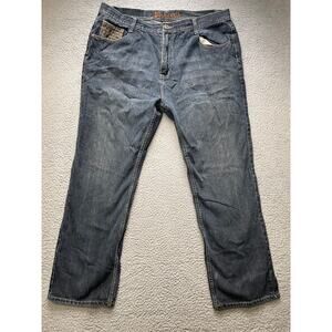 Makaveli Branded Jeans Mens Size 42 Blue Hip Hop Embroidered 90's Straight Leg